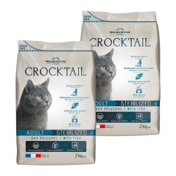 PACK DÉCOUVERTE 2X2kg - CROCKTAIL ADULT STERILIZED AUX POISSONS - croquettes chat