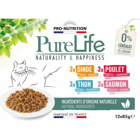  Pâtée pour chat 4 variétés - PURE LIFE WET MULTIPro-Nutrition Flatazor 2