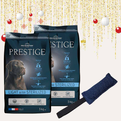Édition spéciale pour chien - Prestige Light and/or Sterilized 2x3kg + jouet pour chien