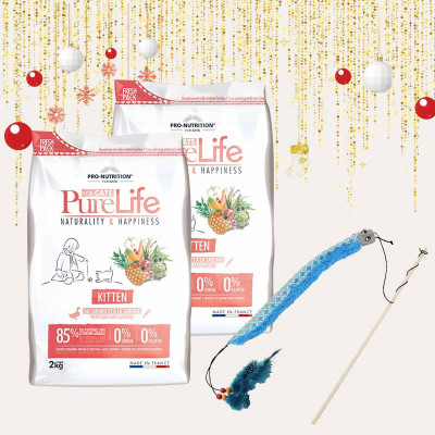 Édition spéciale pour chaton - Pure Life Kitten 2x2kg + jouet pour chat