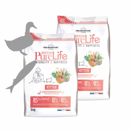 PURE LIFE CHAT KITTEN | Croquettes sans céréales pour chaton au canard et à la sardine - LOT 2x2kgPro-Nutrition Flatazor 4 PURE LIFE CHAT KITTEN | Croquettes sans céréales pour chaton au canard et à la sardine - LOT 2x2kgPro-Nutrition Flatazor 4