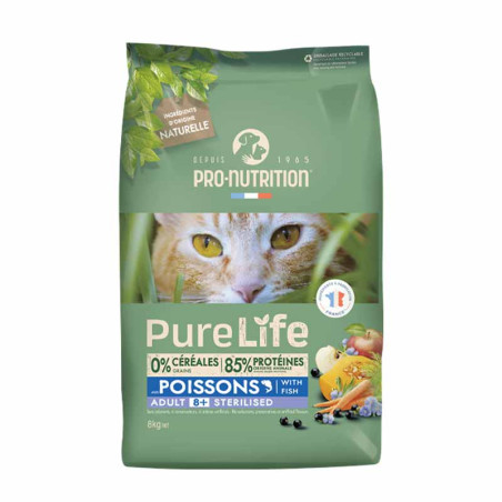 PURE LIFE CHAT ADULT 8+  POISSONS | Croquettes sans céréales pour  chat senior aux poissons - LOT 2x8kgPro-Nutrition Flatazor 2