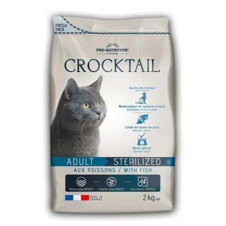 CROCKTAIL ADULT STERILIZED AUX POISSONS - croquettes chatPro-Nutrition Flatazor 1 CROCKTAIL ADULT STERILIZED AUX POISSONS - croquettes chatPro-Nutrition Flatazor 1