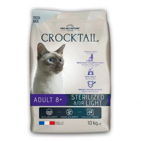 CROCKTAIL ADULT 8+ LIGHT &/OR STERILIZED - croquettes chatPro-Nutrition Flatazor 2 CROCKTAIL ADULT 8+ LIGHT &/OR STERILIZED - croquettes chatPro-Nutrition Flatazor 2