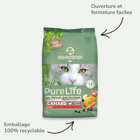 PURE LIFE CHAT ADULT CANARD | Croquettes sans céréales pour  chat  au canardPro-Nutrition Flatazor 7