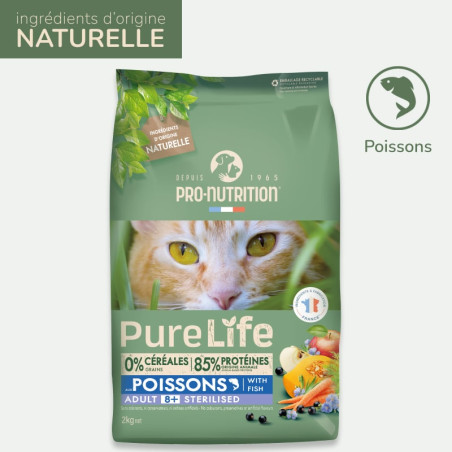  PURE LIFE CHAT ADULT 8+ POISSONS | Croquettes sans céréales pour  chat senior aux poissonsPro-Nutrition Flatazor 1