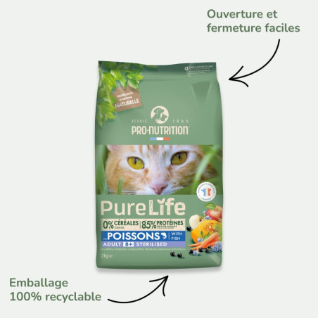  PURE LIFE CHAT ADULT 8+ POISSONS | Croquettes sans céréales pour  chat senior aux poissonsPro-Nutrition Flatazor 7