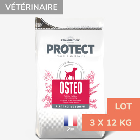  PROTECT CHIEN  OSTEO | Croquettes vétérinaires pour chien ayant des problèmes ostéo - LOT 3x12kgPro-Nutrition Flatazor 1