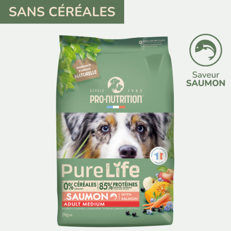  Pure Life Chien Adult Medium| Croquettes sans céréales - Saveur saumonPro-Nutrition Flatazor 1