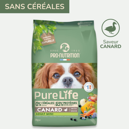  Pure Life Chien Adult Mini Canard | Croquettes sans céréales pour chien - saveur canardPro-Nutrition Flatazor 1
