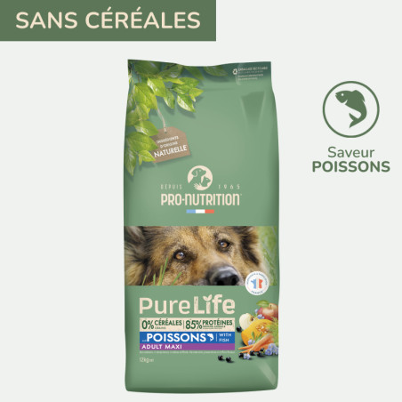  Pure Life Chien Adult Maxi Poissons | Croquettes sans céréales pour chien saveur poissonsPro-Nutrition Flatazor 1