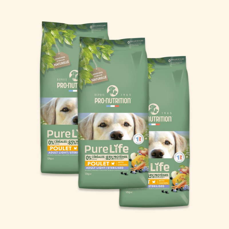  Adult Light Sterilised - Saveur Poulet | Chien adulte stérilisé et/ou ayant tendance à l’embonpoint, de toute taillePro-Nutriti