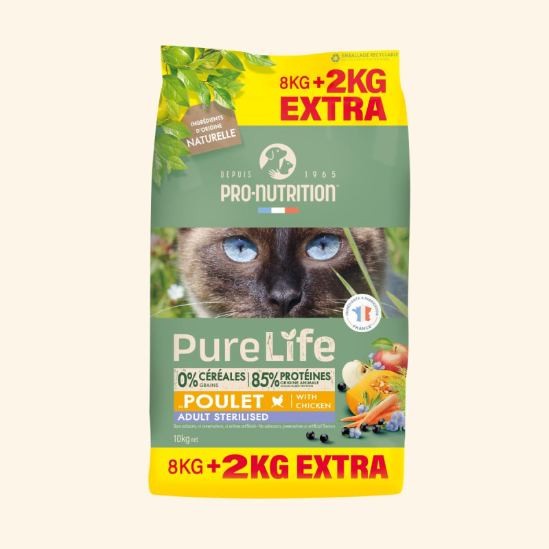  Adult Sterilised - Saveur Poulet | Chat adulte stérilisé  et/ou ayant tendance à l'embonpointPro-Nutrition Flatazor 8
