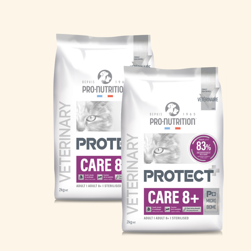  Care 8+ | Chat adulte ou âgé avec troubles de la fonction rénale, ostéo-articulaires ou cardiaquesPro-Nutrition Flatazor 8