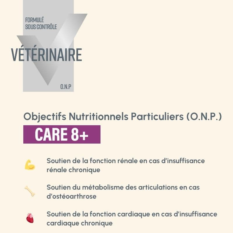  Care 8+ | Chat adulte ou âgé avec troubles de la fonction rénale, ostéo-articulaires ou cardiaquesPro-Nutrition Flatazor 5