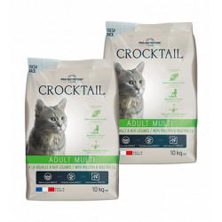 LOT 2X10kg - Croquettes chat - Crocktail Adult Multi volaille et légumes