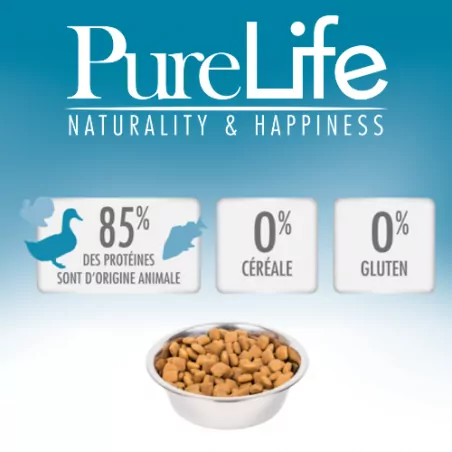  PURE LIFE  CHAT KITTEN | Croquettes sans céréales pour chaton au canard et à la sardine - LOT 2x2kgPro-Nutrition Flatazor 2