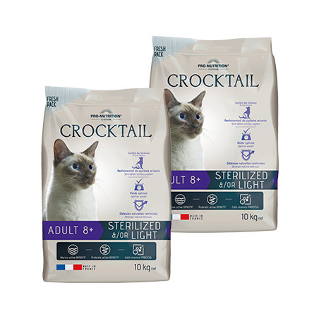 LOT 2X10kg - Crocktail Adult 8+ Light &/or SterilizedPro-Nutrition Flatazor 1 LOT 2X10kg - Crocktail Adult 8+ Light &/or SterilizedPro-Nutrition Flatazor 1