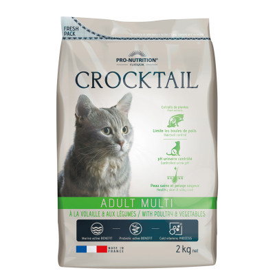 Echantillon 80gr - CROCKTAIL ADULT MULTI VOLAILLE ET LEGUMES - croquettes chat