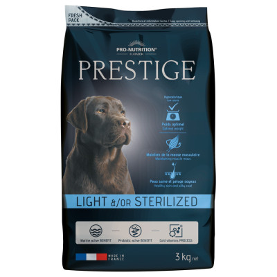 Echantillon 80gr - PRESTIGE LIGHT AND/OR STERILIZED - croquettes chien