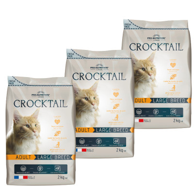 PACK DÉCOUVERTE 3X2kg - CROCKTAIL ADULT LARGE BREED - croquettes chat de grande taille