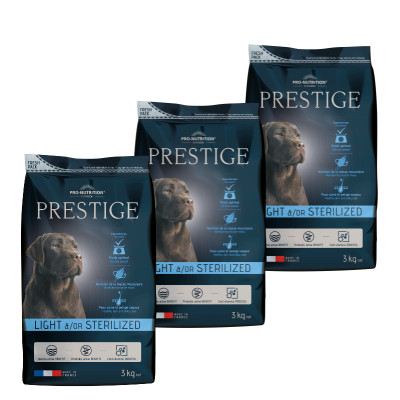 PACK 3x3kg - PRESTIGE LIGHT AND/OR STERILIZED - croquettes chien