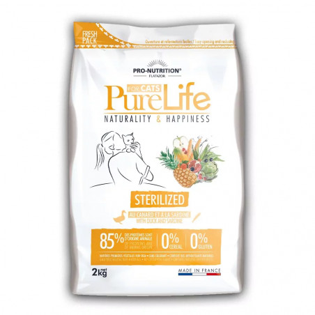 PACK DECOUVERTE 2x2KG - PURE LIFE FOR CATS STERILIZED - Croquettes chat sans céréalesPro-Nutrition Flatazor 1 PACK DECOUVERTE 2x2KG - PURE LIFE FOR CATS STERILIZED - Croquettes chat sans céréalesPro-Nutrition Flatazor 1