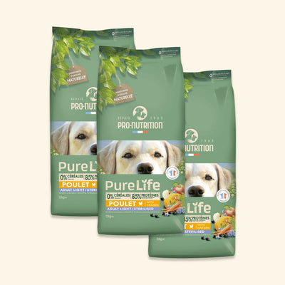  Adult Light Sterilised - Saveur Poulet | Chien adulte stérilisé et/ou ayant tendance à l’embonpoint, de toute taillePro-Nutriti